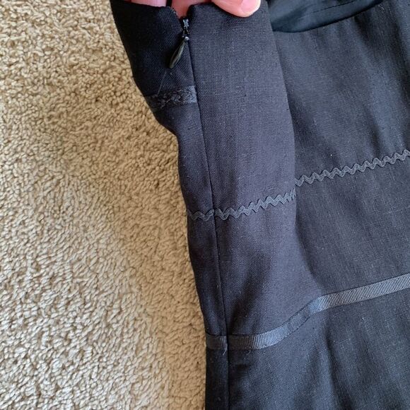 Black Fringe Linen Party Dress size 4‎ - Picture 9 of 10